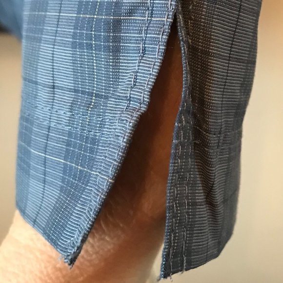 GH Bass Earth Blue Plaid Short Sleeve Two Pocket Men's Shirt Large - Picture 11 of 16